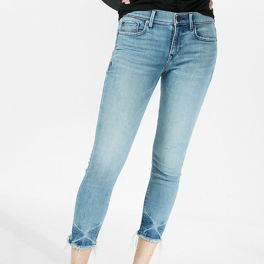 Express Mid Rise Cropped Stretch Jean Leggings